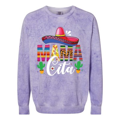 Cinco De Mayo Mamacita Flower Mama Cita Mexican Gift Colorblast Crewneck Sweatshirt