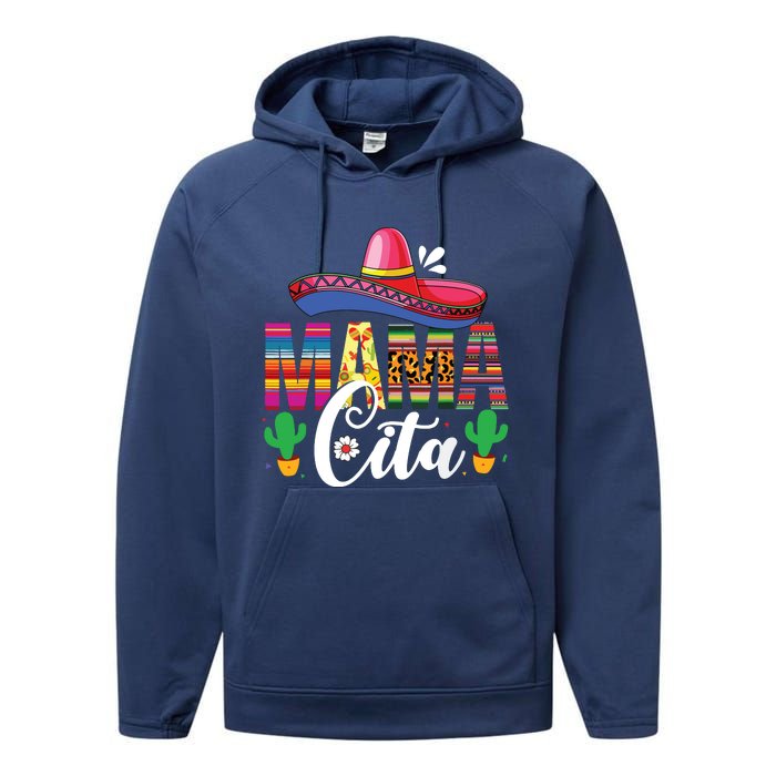 Cinco De Mayo Mamacita Flower Mama Cita Mexican Gift Performance Fleece Hoodie