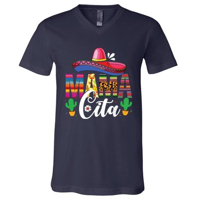 Cinco De Mayo Mamacita Flower Mama Cita Mexican Gift V-Neck T-Shirt