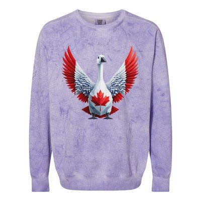 Canada Day Maple Leaf Bird Design Colorblast Crewneck Sweatshirt