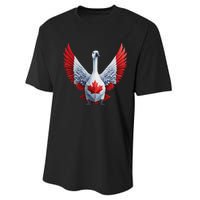 Canada Day Maple Leaf Bird Design Performance Sprint T-Shirt