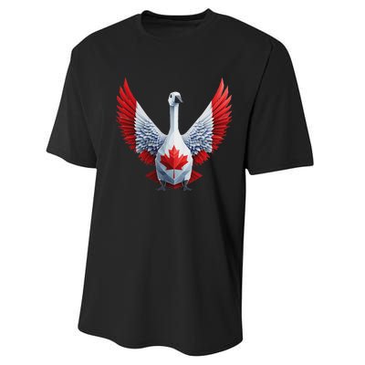 Canada Day Maple Leaf Bird Design Performance Sprint T-Shirt