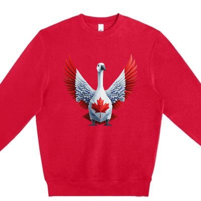 Canada Day Maple Leaf Bird Design Premium Crewneck Sweatshirt