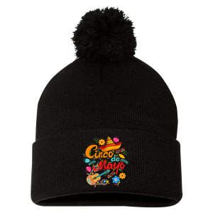 Cinco de Mayo funny Mexican fiesta 5 De Mayo Pom Pom 12in Knit Beanie