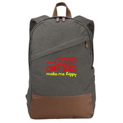 Corn Dogs Make Me Happy Cotton Canvas Backpack