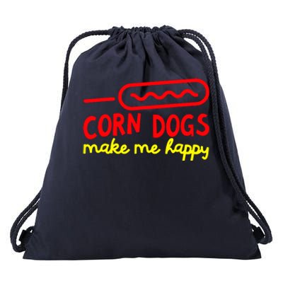 Corn Dogs Make Me Happy Drawstring Bag