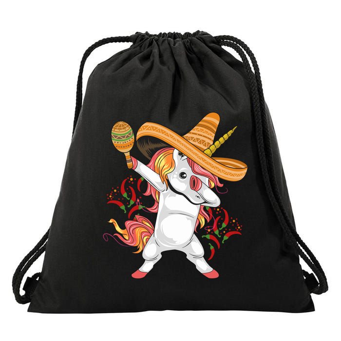 Cinco De Mayo Unicorn Fiesta Drawstring Bag