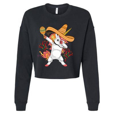 Cinco De Mayo Unicorn Fiesta Cropped Pullover Crew
