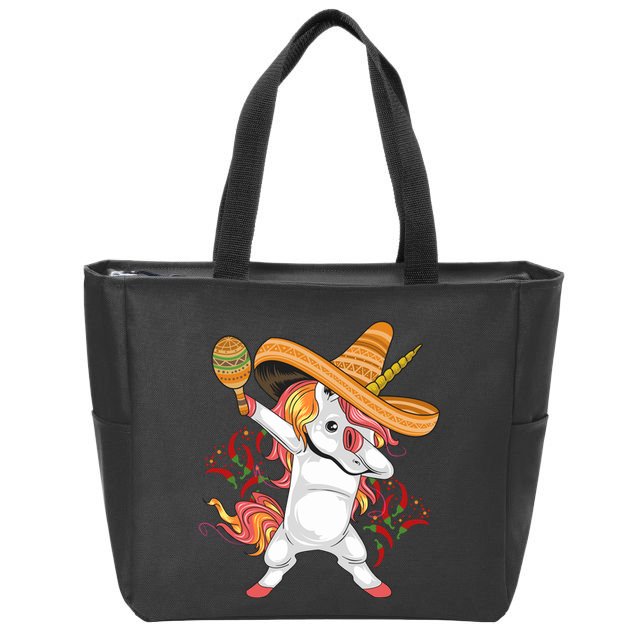 Cinco De Mayo Unicorn Fiesta Zip Tote Bag