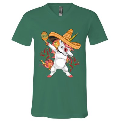 Cinco De Mayo Unicorn Fiesta V-Neck T-Shirt