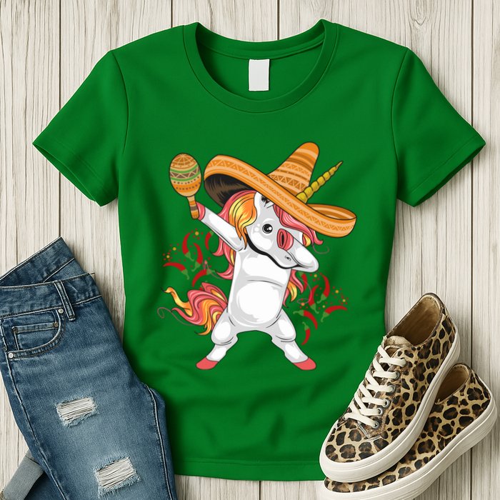 Cinco De Mayo Unicorn Fiesta Womens T-Shirt
