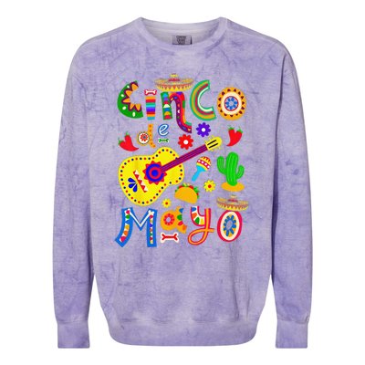 Cinco De Mayo Mexican Fiesta 5 De Mayo Colorblast Crewneck Sweatshirt