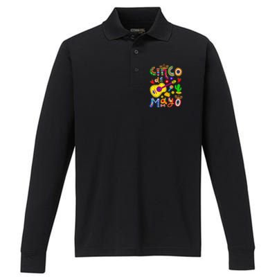 Cinco De Mayo Mexican Fiesta 5 De Mayo Performance Long Sleeve Polo