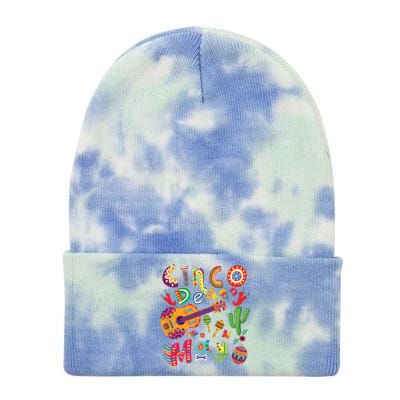 Cinco De Mayo Mexican Fiesta Cool Guitar Cactus Tie Dye 12in Knit Beanie