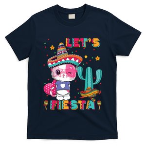 Cinco De Mayo Meow Lets Fiesta Mexican Cactus Cute Cat T-Shirt