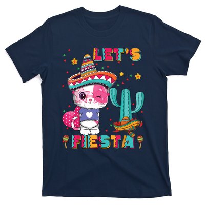 Cinco De Mayo Meow Lets Fiesta Mexican Cactus Cute Cat T-Shirt