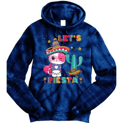 Cinco De Mayo Meow Lets Fiesta Mexican Cactus Cute Cat Tie Dye Hoodie