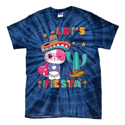 Cinco De Mayo Meow Lets Fiesta Mexican Cactus Cute Cat Tie-Dye T-Shirt