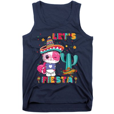 Cinco De Mayo Meow Lets Fiesta Mexican Cactus Cute Cat Tank Top