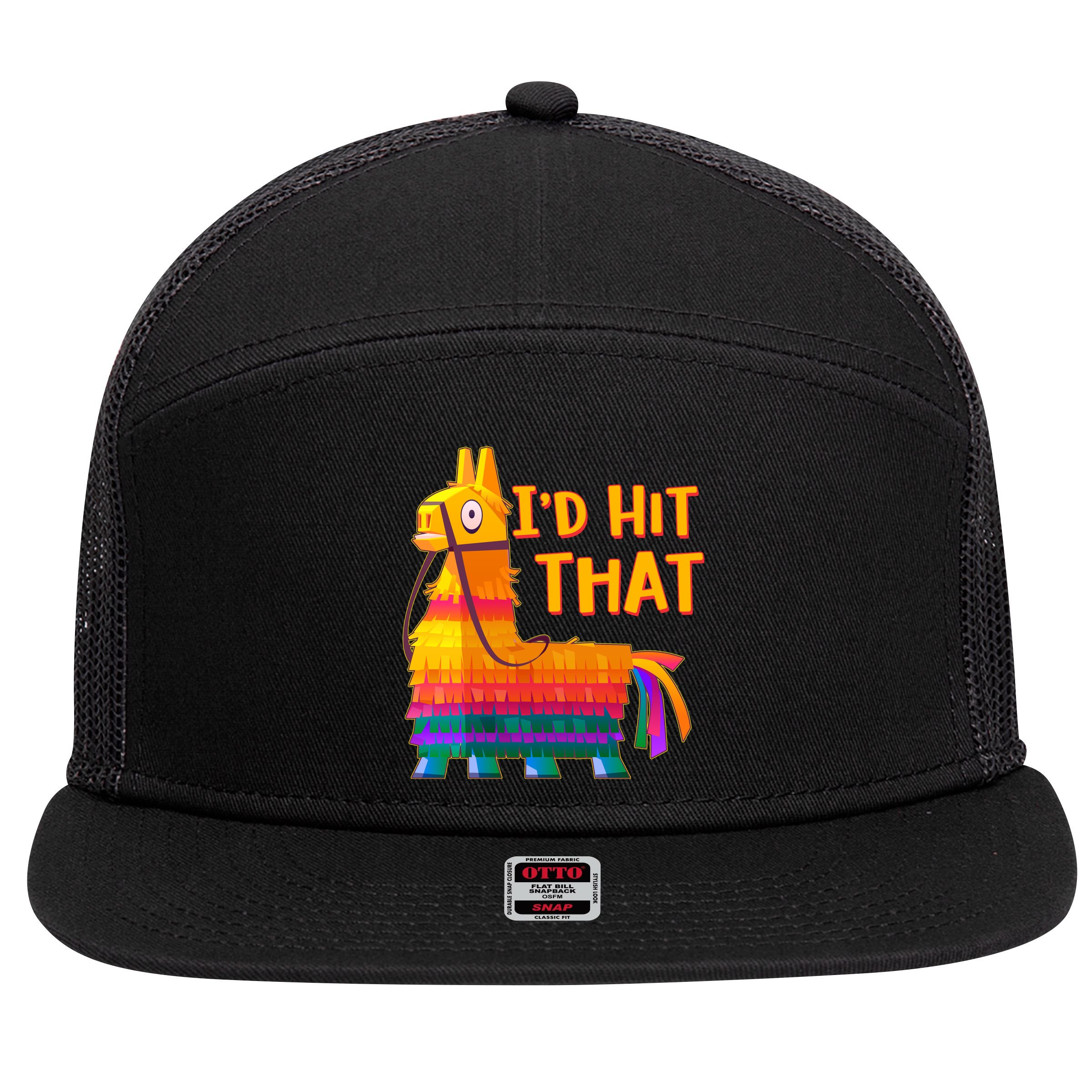 Cinco De Mayo Pinata I'd Hit That 7 Panel Mesh Trucker Snapback Hat