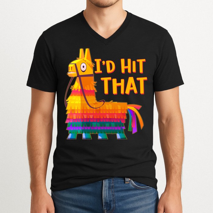 Cinco De Mayo Pinata I'd Hit That V-Neck T-Shirt
