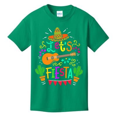 Cinco De Mayo Mexican Guitar Cactus Kids T-Shirt