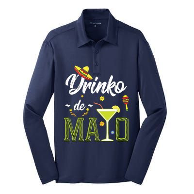 Cinco De Mayo Shirts Drinko De Mayo Fiesta Mexican Party Silk Touch Performance Long Sleeve Polo