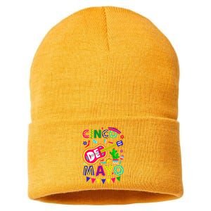 Cinco De Mayo Mexican Fiesta 5 De Mayo Funny Cinco de Mayo Sustainable Knit Beanie