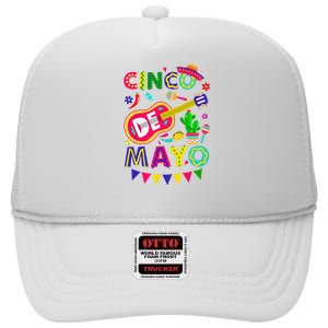 Cinco De Mayo Mexican Fiesta 5 De Mayo Funny Cinco de Mayo High Crown Mesh Back Trucker Hat