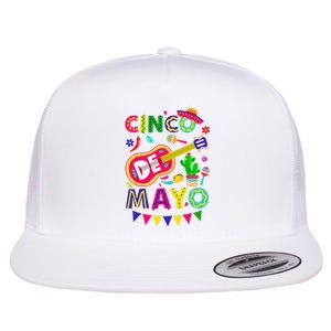 Cinco De Mayo Mexican Fiesta 5 De Mayo Funny Cinco de Mayo Flat Bill Trucker Hat