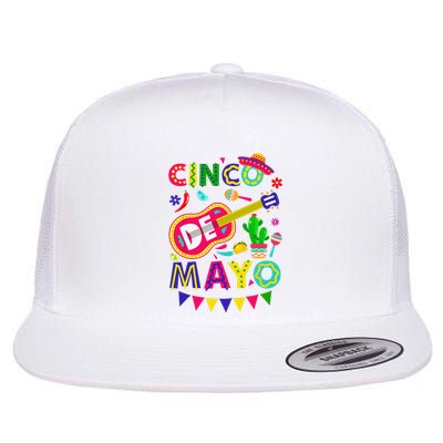 Cinco De Mayo Mexican Fiesta 5 De Mayo Funny Cinco de Mayo Flat Bill Trucker Hat