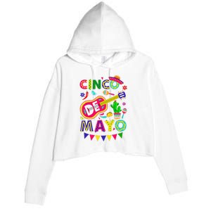 Cinco De Mayo Mexican Fiesta 5 De Mayo Funny Cinco de Mayo Crop Fleece Hoodie