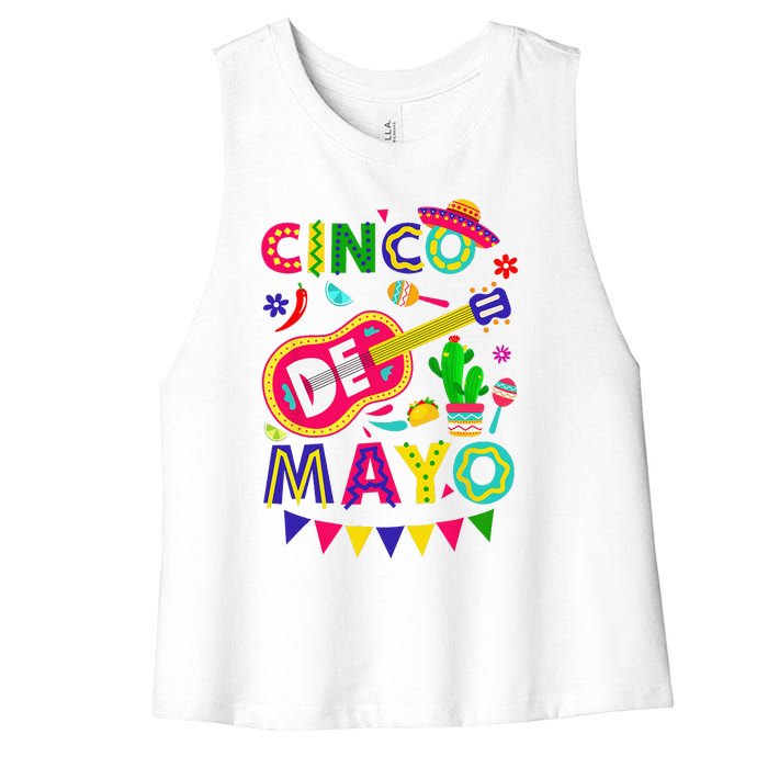 Cinco De Mayo Mexican Fiesta 5 De Mayo Funny Cinco de Mayo Women's Racerback Cropped Tank