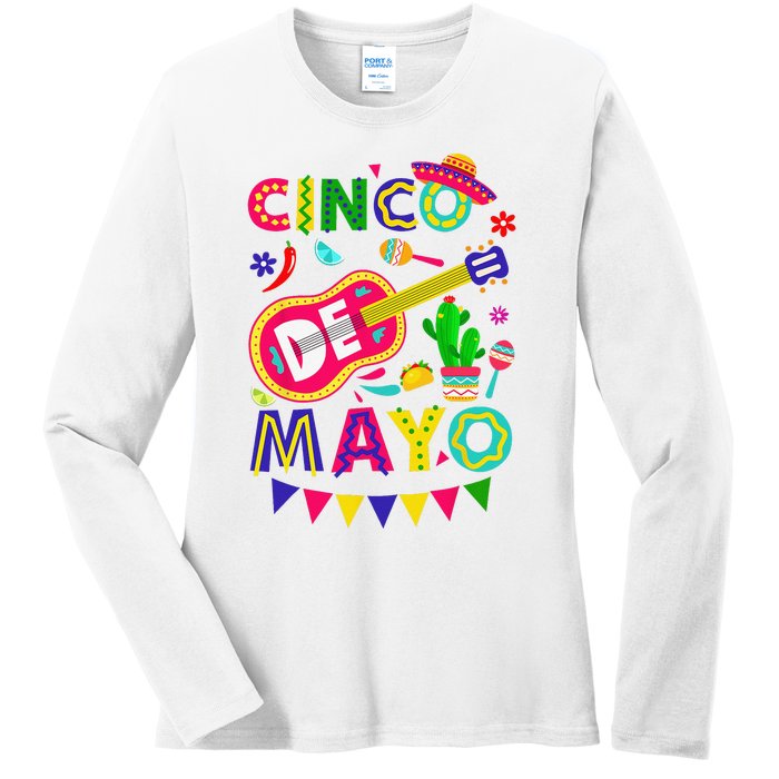 Cinco De Mayo Mexican Fiesta 5 De Mayo Funny Cinco de Mayo Ladies Long Sleeve Shirt