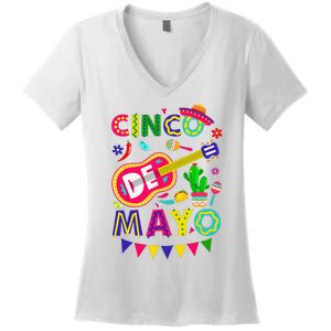 Cinco De Mayo Mexican Fiesta 5 De Mayo Funny Cinco de Mayo Women's V-Neck T-Shirt