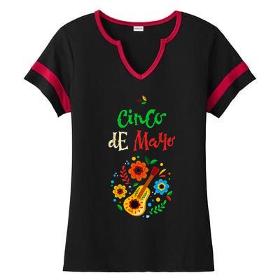 Cinco De Mayo Lets Fiesta Squad 5 De Mayo Mexican Fiesta Ladies Halftime Notch Neck Tee