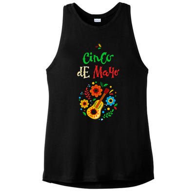 Cinco De Mayo Lets Fiesta Squad 5 De Mayo Mexican Fiesta Ladies PosiCharge Tri-Blend Wicking Tank