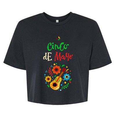 Cinco De Mayo Lets Fiesta Squad 5 De Mayo Mexican Fiesta Bella+Canvas Jersey Crop Tee