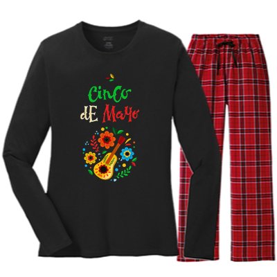 Cinco De Mayo Lets Fiesta Squad 5 De Mayo Mexican Fiesta Women's Long Sleeve Flannel Pajama Set 