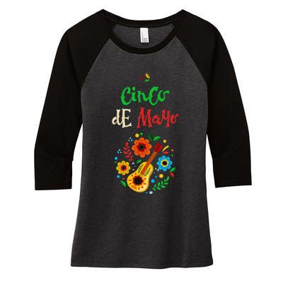 Cinco De Mayo Lets Fiesta Squad 5 De Mayo Mexican Fiesta Women's Tri-Blend 3/4-Sleeve Raglan Shirt