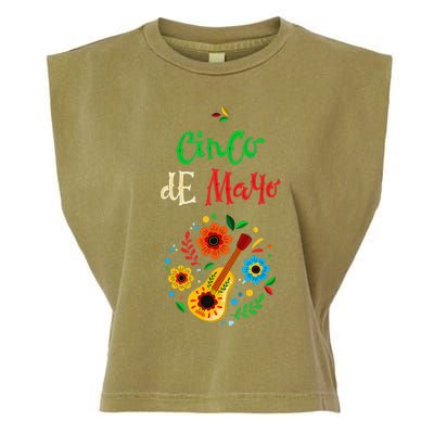 Cinco De Mayo Lets Fiesta Squad 5 De Mayo Mexican Fiesta Garment-Dyed Women's Muscle Tee