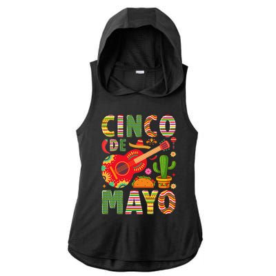 Cinco De Mayo Lets Fiesta Squad 5 De Mayo Mexican Fiesta Ladies PosiCharge Tri-Blend Wicking Draft Hoodie Tank