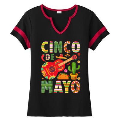 Cinco De Mayo Lets Fiesta Squad 5 De Mayo Mexican Fiesta Ladies Halftime Notch Neck Tee