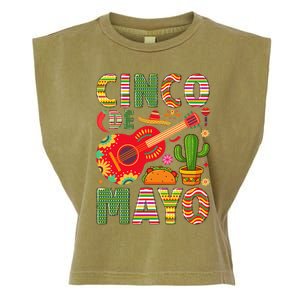 Cinco De Mayo Lets Fiesta Squad 5 De Mayo Mexican Fiesta Garment-Dyed Women's Muscle Tee