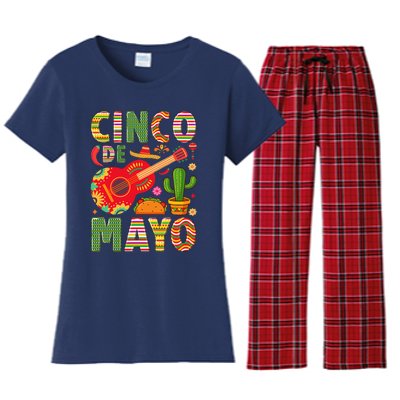 Cinco De Mayo Lets Fiesta Squad 5 De Mayo Mexican Fiesta Women's Flannel Pajama Set