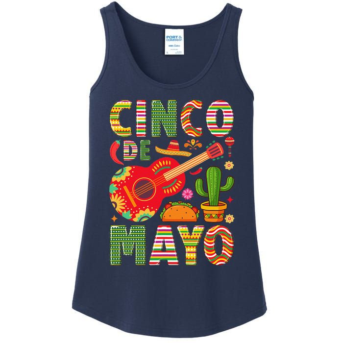 Cinco De Mayo Lets Fiesta Squad 5 De Mayo Mexican Fiesta Ladies Essential Tank