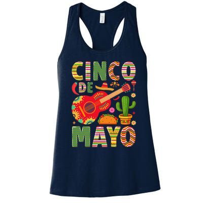 Cinco De Mayo Lets Fiesta Squad 5 De Mayo Mexican Fiesta Women's Racerback Tank