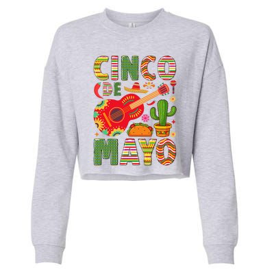 Cinco De Mayo Lets Fiesta Squad 5 De Mayo Mexican Fiesta Cropped Pullover Crew