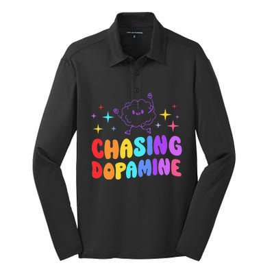 Chasing Dopamine Mental Health Aesthetic Silk Touch Performance Long Sleeve Polo