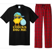 Chicks Dig Me Easter Happy Easter Funny Pajama Set